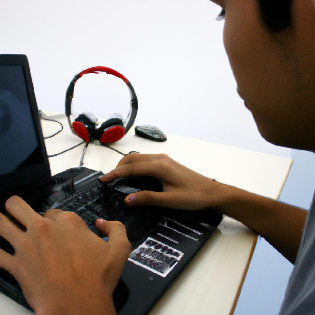 Person working with computer technology