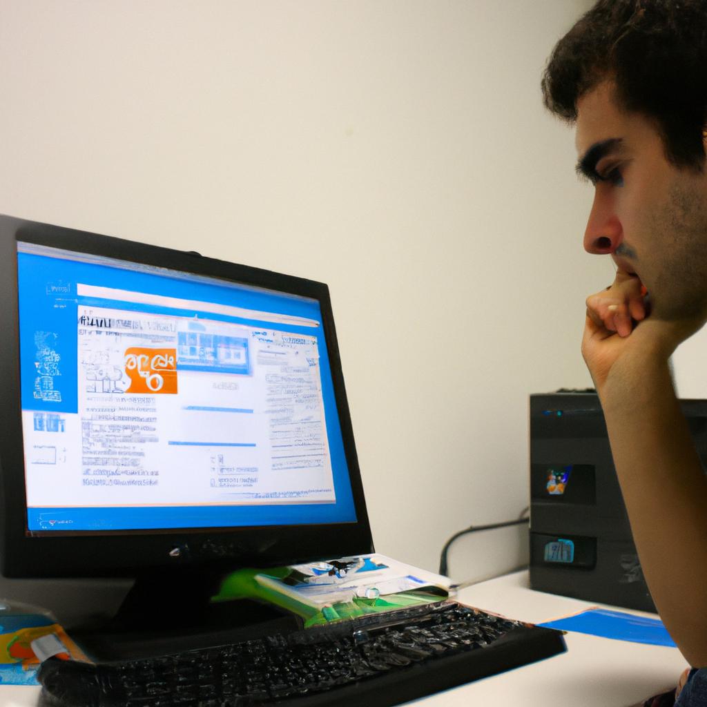 Person studying computer science networks